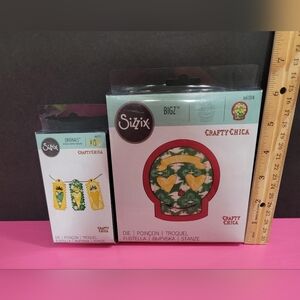 Sizzix Crafty Chica Bigz Dies Set Of 2  Day Of The Dead Skull Heart Banner 0549